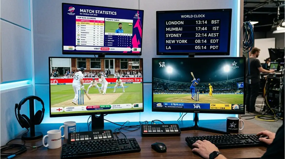 Palinsesto di partite di cricket con tornei internazionali disponibili
