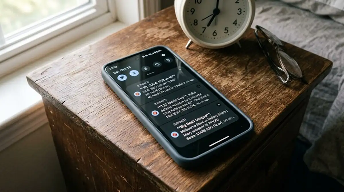Notifiche sportive di cricket su smartphone per il live betting