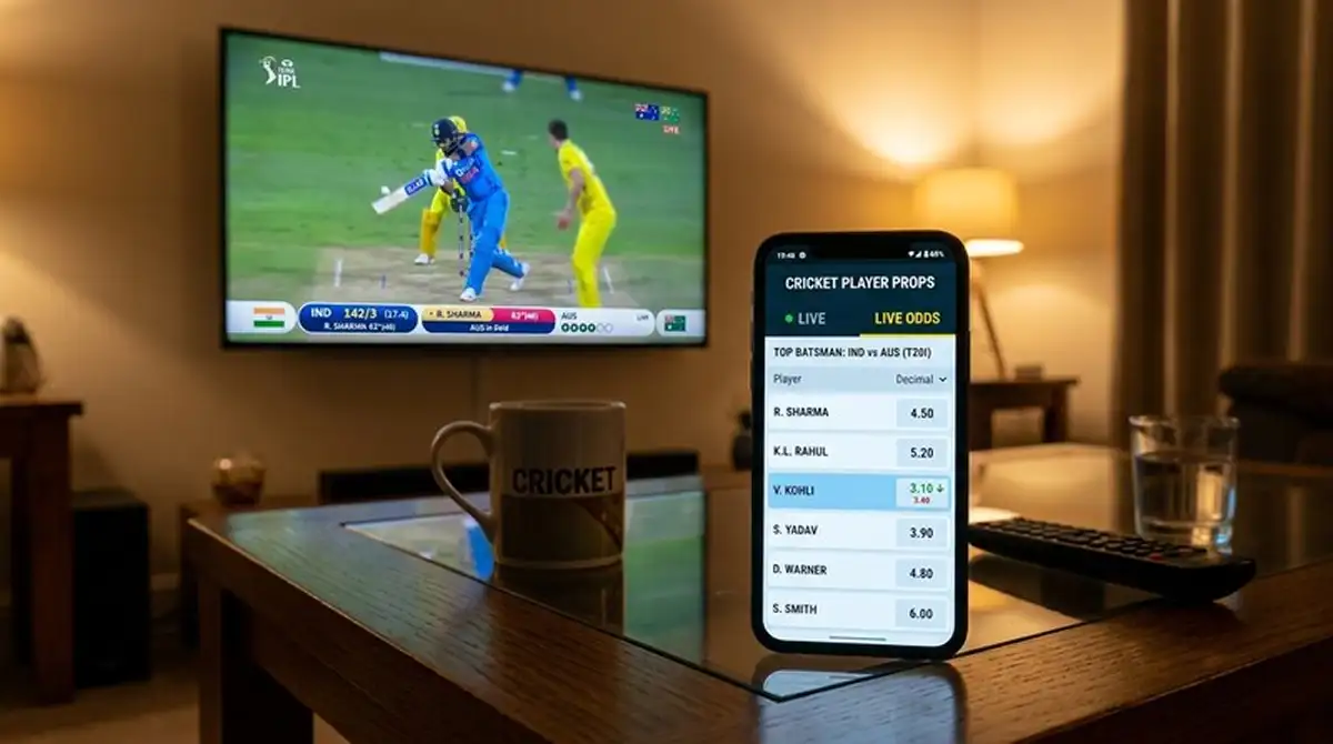 Quote live del mercato top batsman durante un innings di cricket