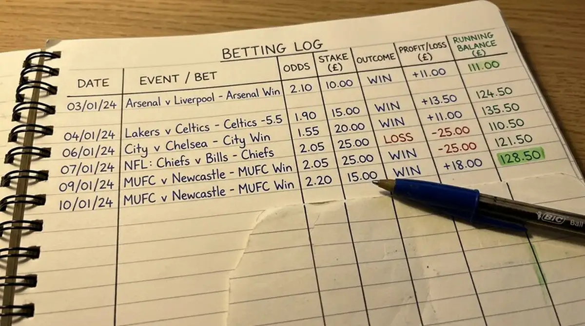 Registro ordinato delle scommesse cricket per il tracking del bankroll