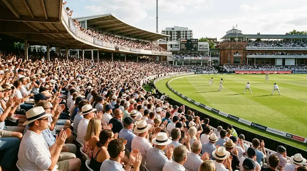 Spettatori durante un Test match di cricket in Inghilterra