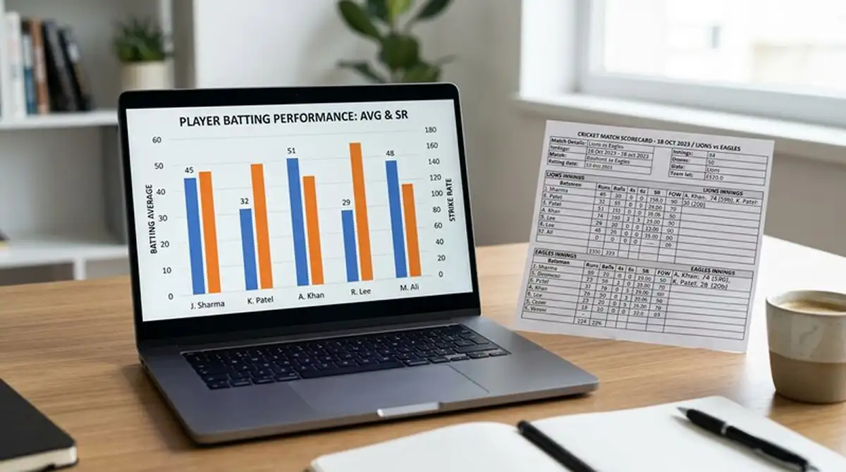 Statistiche chiave di un battitore di cricket per le scommesse